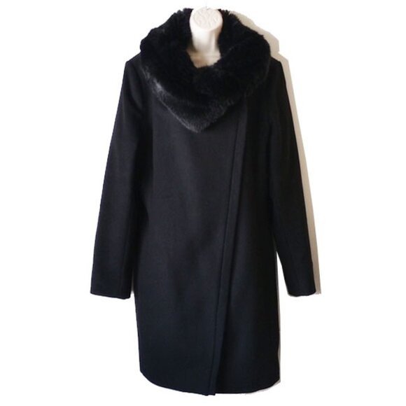 Lauren Ralph Lauren Jackets & Blazers - LRL Faux Fur Collar Wool Coat 18 Asymmetrical Zipper
